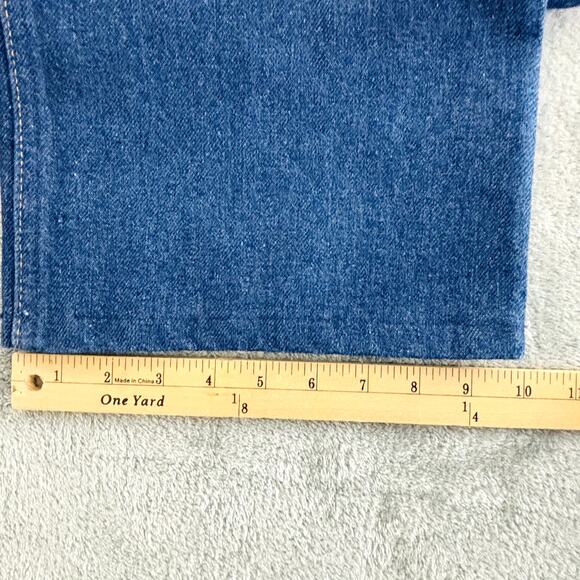 Vintage Mens‎ 38x25 Old Home Bakery Nice Buns Jeans Dark Wash Straight Hemmed - Picture 7 of 8